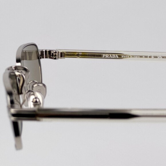 Prada PRB54S Sunglasses – Silver Rectangle Metal Brown Lenses |Model 1BC30P - Picture 7 of 11